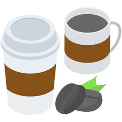 
Isometric vector of coffee icon 
