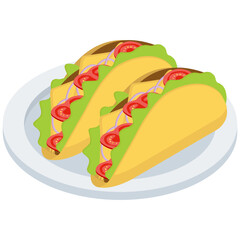 
Mexican cuisine icon in  isometric design 
