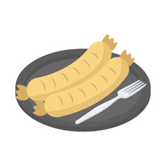 
Sausage icon in isometric design 
