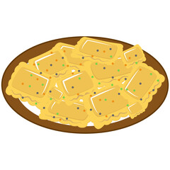 
Ravioli icon in isometric design 
