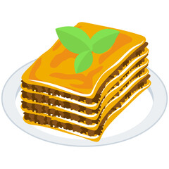 
Lasagna icon in isometric design 
