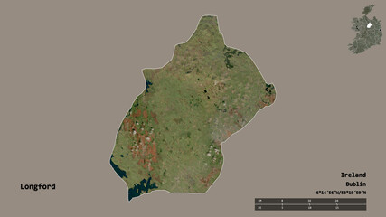 Longford, county of Ireland, zoomed. Satellite