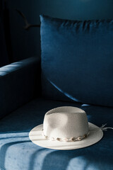 White hat on the chair
