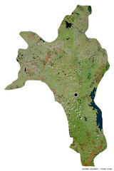 Fototapeta premium Roscommon, county of Ireland, on white. Satellite