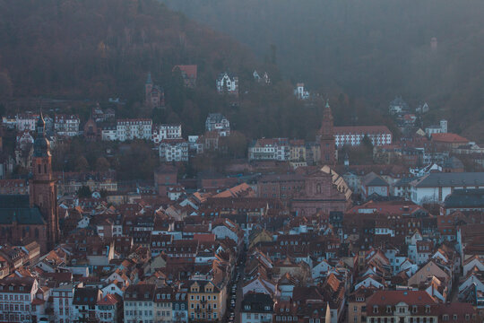 Heidelberg city, shot from Philosopher's way.