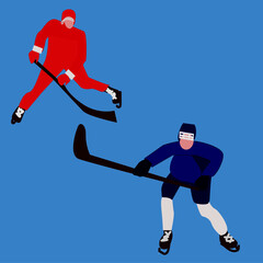 hockey players vector illustration