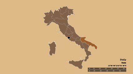 Location of Apulia, region of Italy,. Pattern