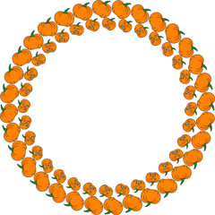 halloween and thanksgiving frame made of two pumpkin circles