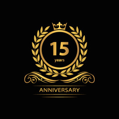 15 years anniversary vector, style  for celebration, logo template