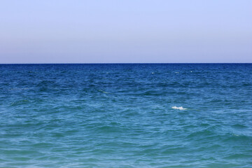 Dark blue sea in Zikim beach Israel