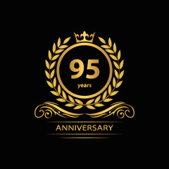 95 years anniversary vector, style  for celebration, logo template