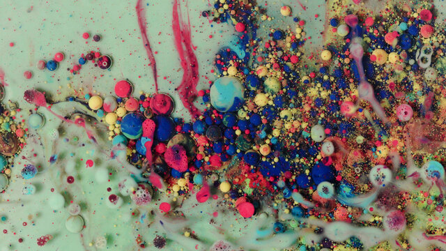 Abstract paint in milk