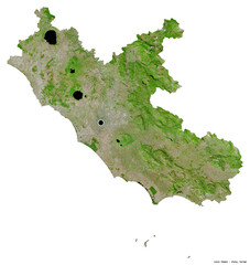 Lazio, region of Italy, on white. Satellite © Yarr65