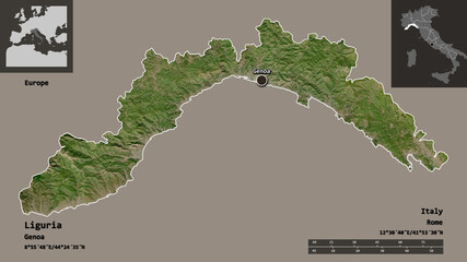Liguria, region of Italy,. Previews. Satellite © Yarr65