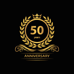 50 years anniversary vector, style  for celebration, logo template