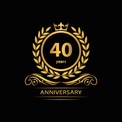 40 years anniversary vector, style  for celebration, logo template