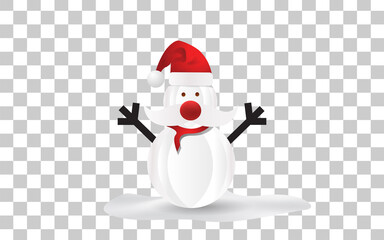 Christmas Cute Snow Cartoon Template on transparent background