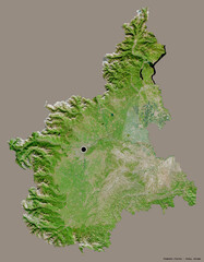 Piemonte, region of Italy, on solid. Satellite © Yarr65