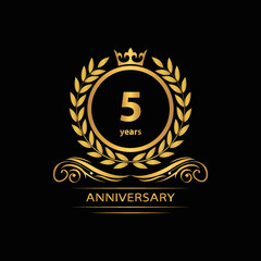 5 years anniversary vector, style  for celebration, logo template