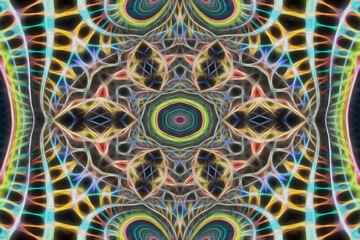 Abstract multicolored fractal neon background