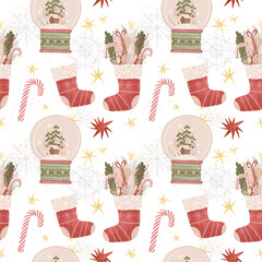 Illustration New Year and Happy Christmas. near the symbols of Christmas. favorite holiday. illustration for printing on a postcard, poster, advertisement or clothing