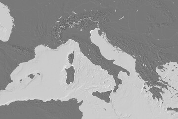 Italy outlined. Bilevel