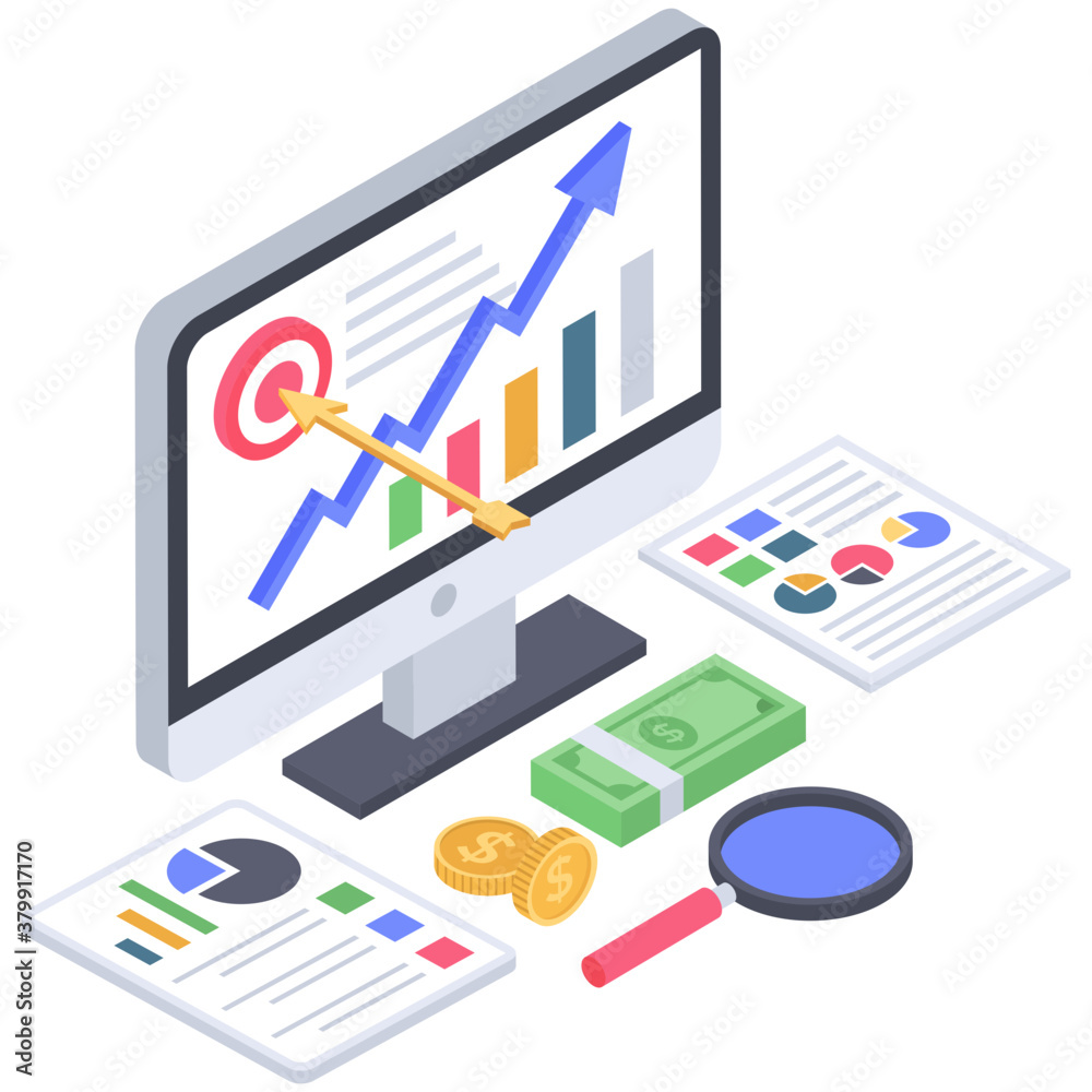 Canvas Prints accounts monitoring report icon design.