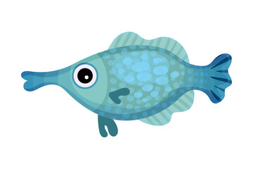 Funny Fish with Side Fins as Marine Animal Vector Illustration