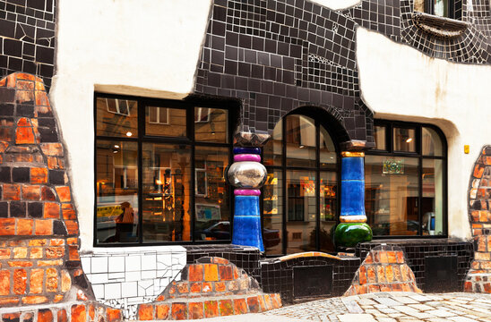Austria. Vienna. Kunst Haus Wien. Fragment of the facade Hundertwasser Museum
