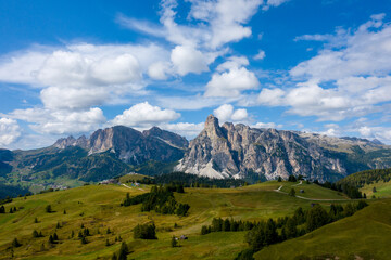 Hiking in the Dolomites - beautiful mountain panorama, South Tirol Italy