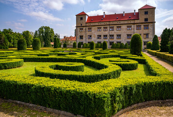 Geometric garden and castle Bucovice.