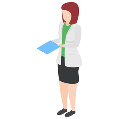 
Isometric character of lady doctor 
