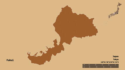 Fukui, prefecture of Japan, zoomed. Pattern