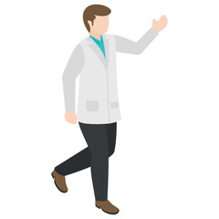 
Radiologist doctor character isometric design.  

