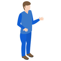 
Male avatar character isometric design.
