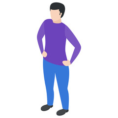 
Male avatar character isometric design.
