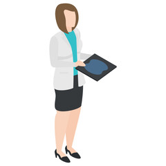 
Isometric design of female employee avatar
