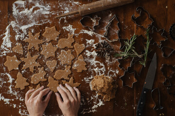 Hands of person preparing sweets