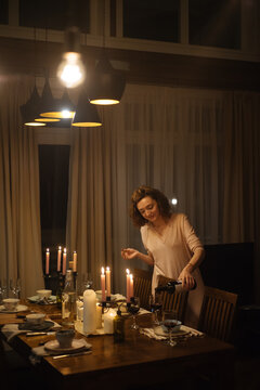 Woman pouring wine