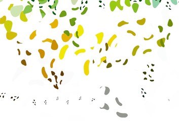 Light Green, Yellow vector background with abstract forms.