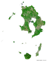 Kagoshima, prefecture of Japan, on white. Satellite