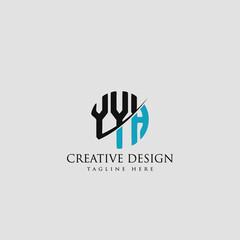 Fototapeta premium YYA/YYH Letter cross Logo Design Monogram Vector .