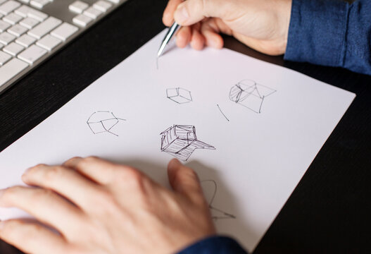 Design concept drawing on paper.