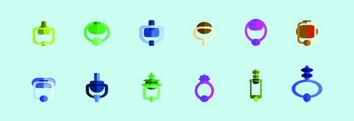 set of door knocker cartoon icon design template with various models. vector illustration isolated on blue background