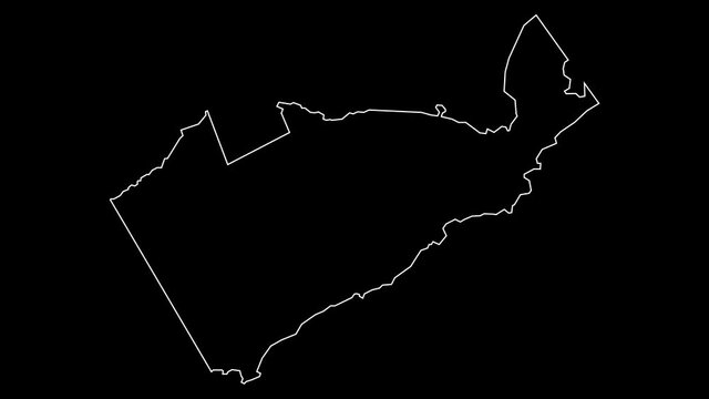 Smiths Parish Bermuda map outline animation