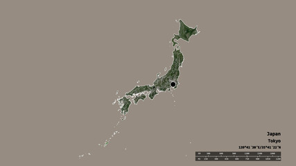 Location of Okinawa, prefecture of Japan,. Satellite