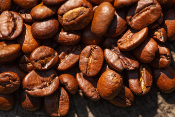 roasted coffee beans can be used as a background