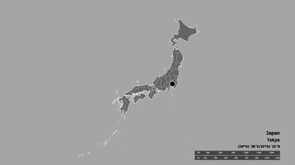 Location of Shiga, prefecture of Japan,. Bilevel