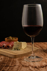 Wine with jam and cheese