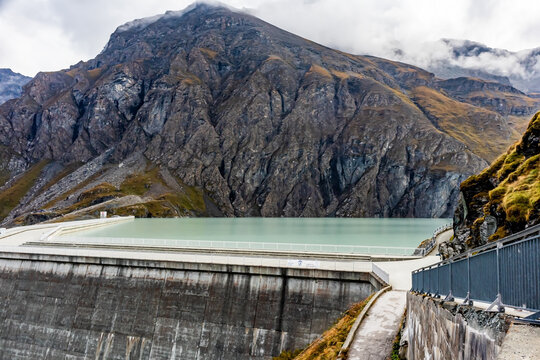Grande Dixence Dam in Swiss Alps. The tallest gravity dam in the world.